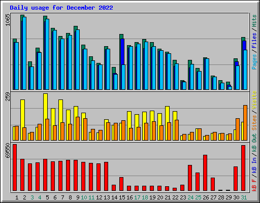 Daily usage for December 2022