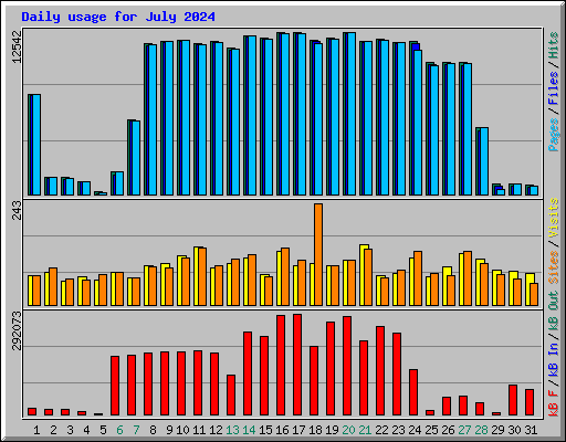 Daily usage for July 2024