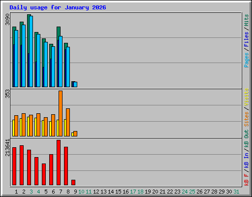 Daily usage for January 2026