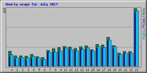 Hourly usage for July 2017