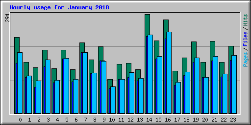 Hourly usage for January 2018