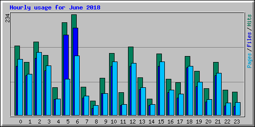 Hourly usage for June 2018