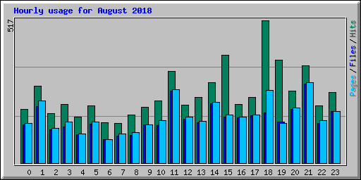 Hourly usage for August 2018