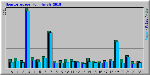 Hourly usage for March 2019