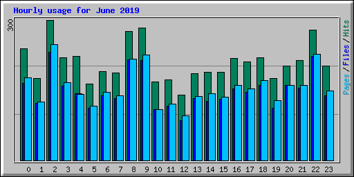 Hourly usage for June 2019