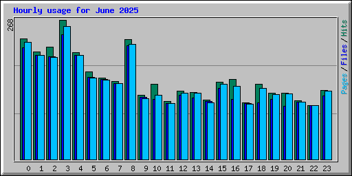 Hourly usage for June 2025