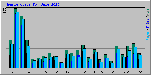 Hourly usage for July 2025